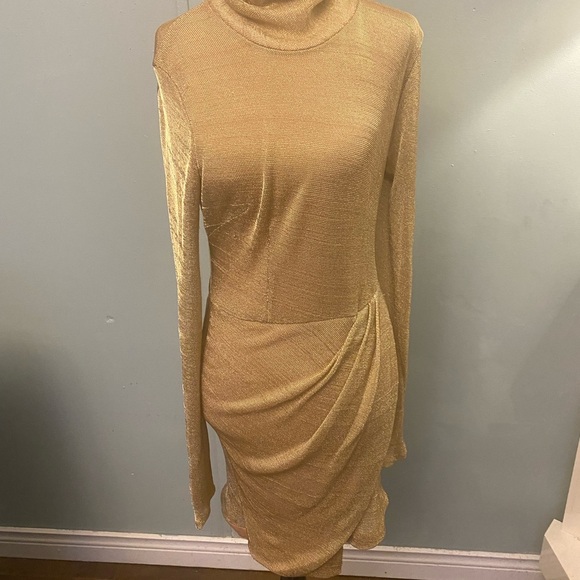 Free People by Revolve Mercury Bodycon Mini gold dress - Picture 6 of 11